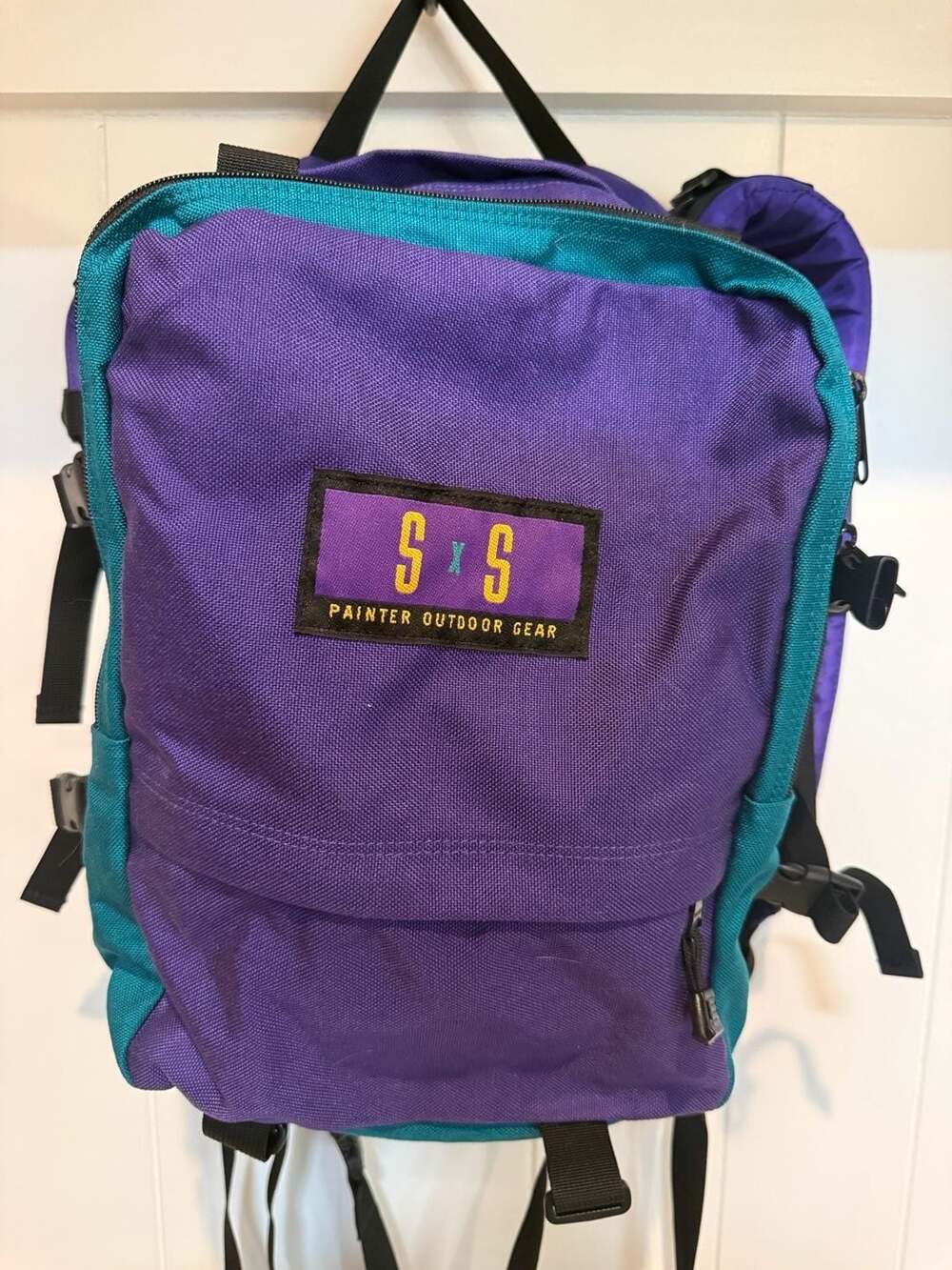 Vintage S x S Painter Outdoor Gear Purple and Teal Hiking Backpack - Picture 2 of 9